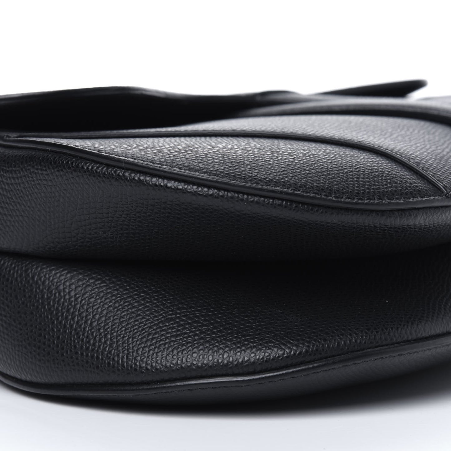 Grained Calfskin Saddle Bag Black