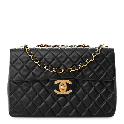 Chanel Lambskin Quilted XL Jumbo Single Flap Black 1 of 17
