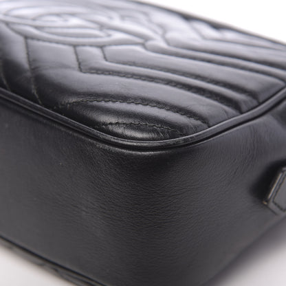 Gucci Calfskin Matelasse Small GG Marmont Chain Shoulder Bag Black 11 of 17