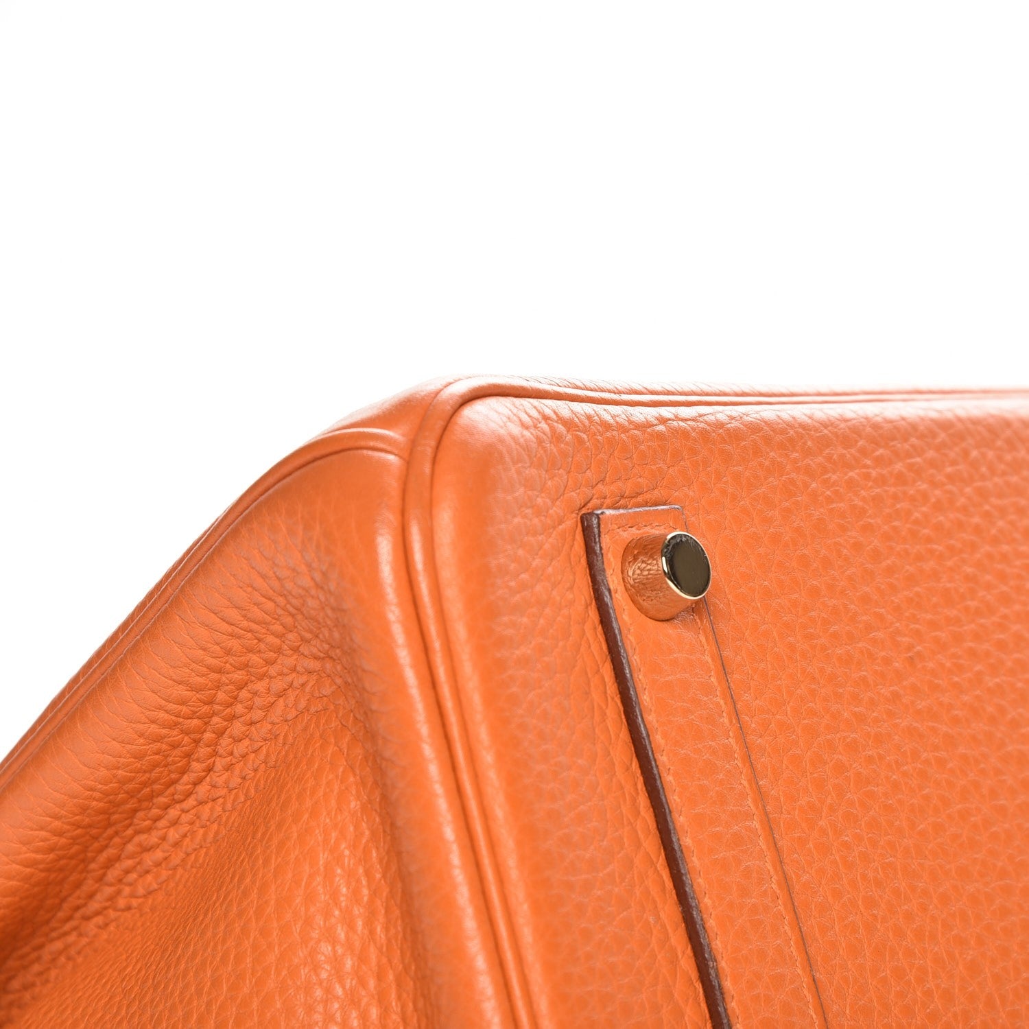 Hermes Taurillon Clemence Birkin 35 Orange 7 of 30