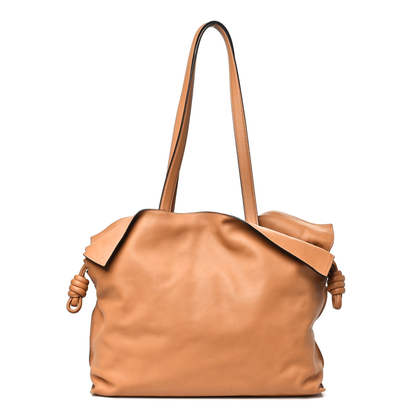 Calfskin Large Flamenco Knot Bag Warm Desert