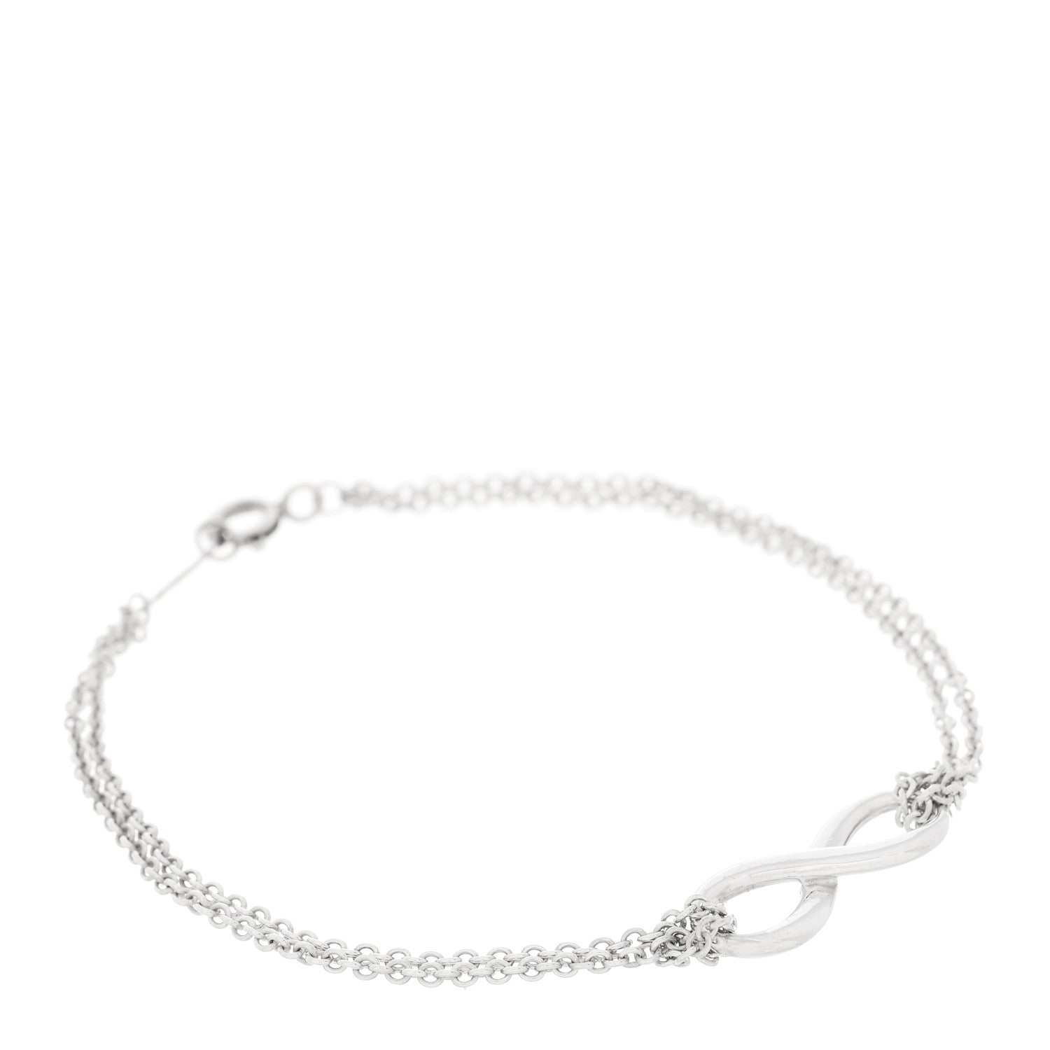 Tiffany Sterling Silver Infinity Double Chain Bracelet 1 of 4