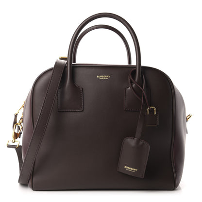 Burberry Smooth Calfskin Medium Cube Bowling Bag Mahogany 1 of 9