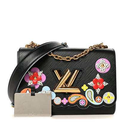 Louis Vuitton Epi Blooming Flowers Twist Shoulder Bag MM Black 3 of 11