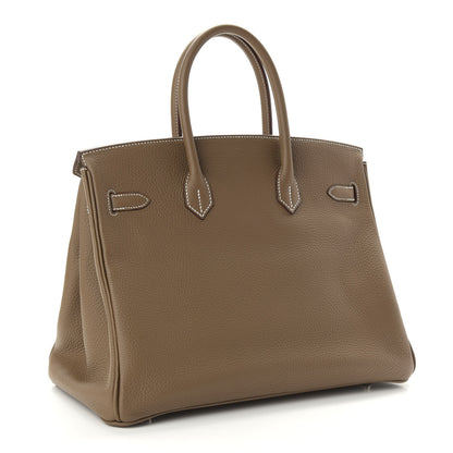 Hermes Taurillon Clemence Birkin 35 Etoupe 3 of 11