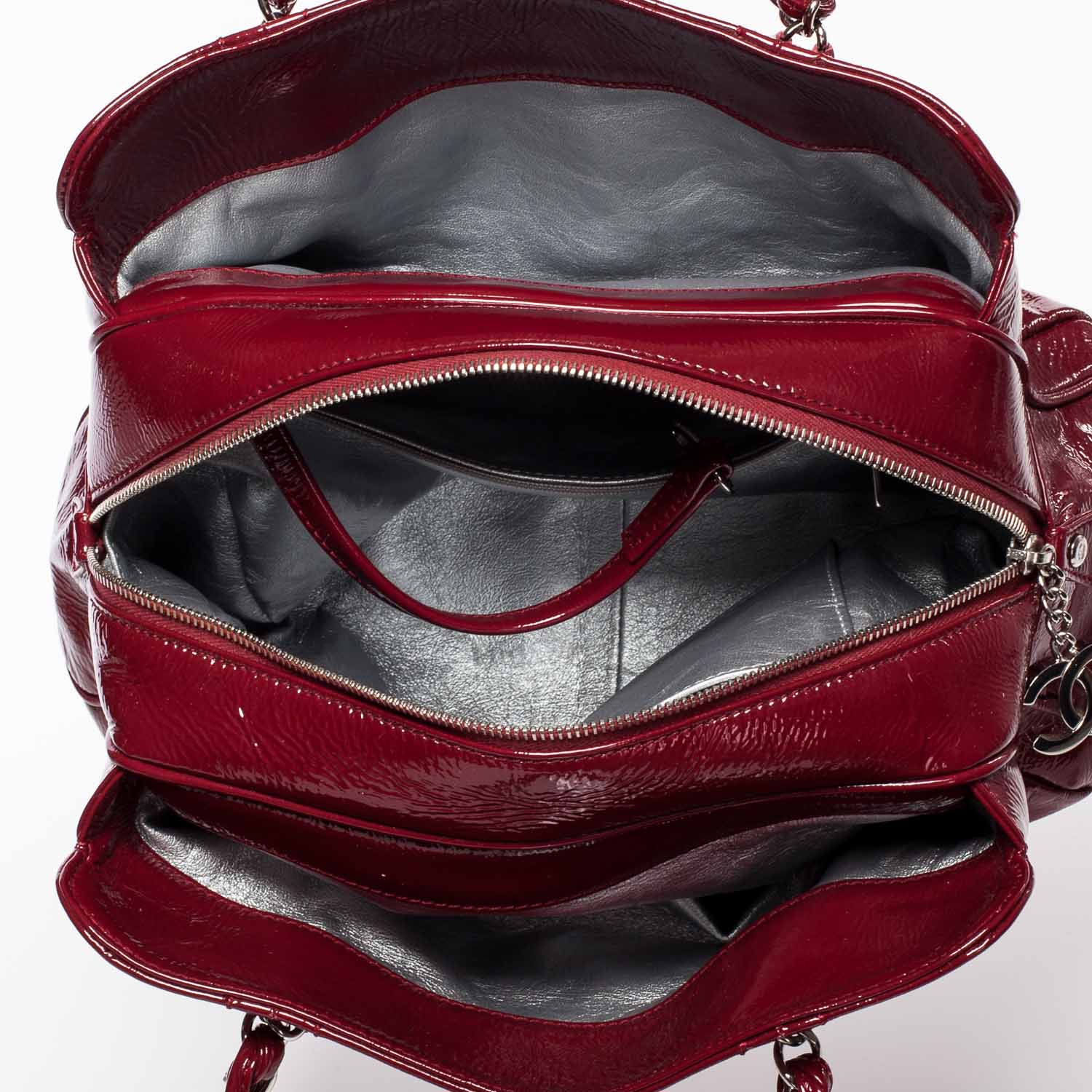 Chanel Patent Luxe Ligne Medium Tote Red 8 of 9