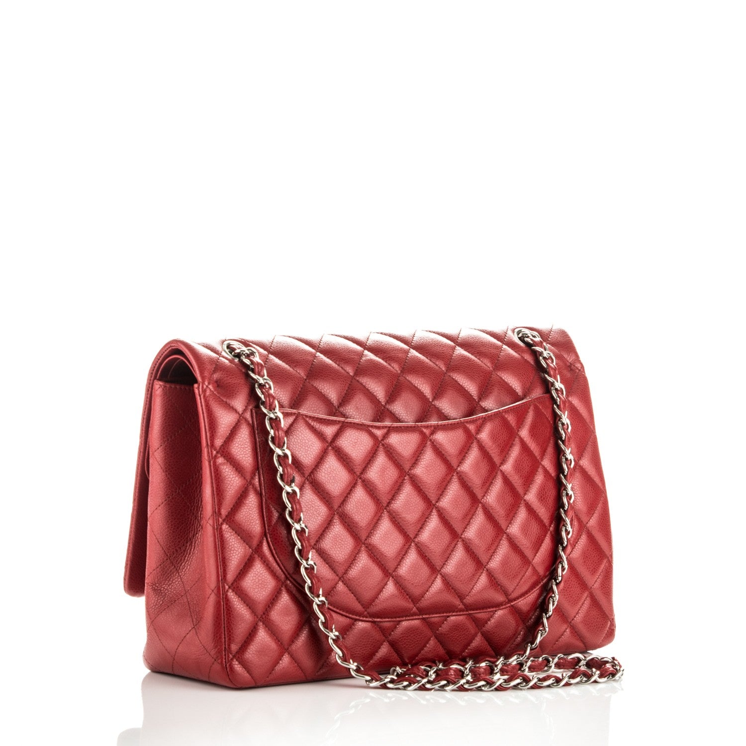 Chanel Caviar Quilted Maxi Double Flap Red 3 of 9