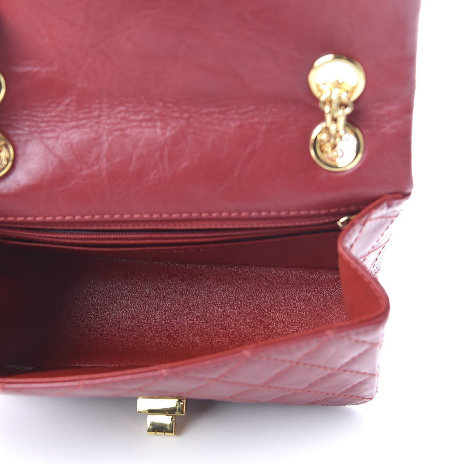 Chanel Aged Calfskin Quilted 2.55 Reissue Mini Flap Red 5 of 11