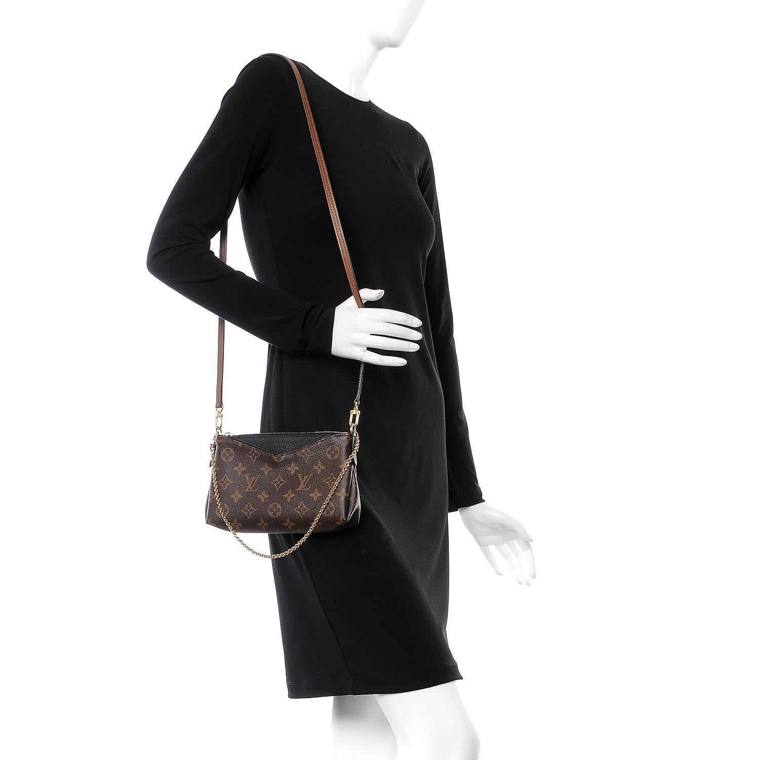 Louis Vuitton Monogram Pallas Clutch Black 2 of 8