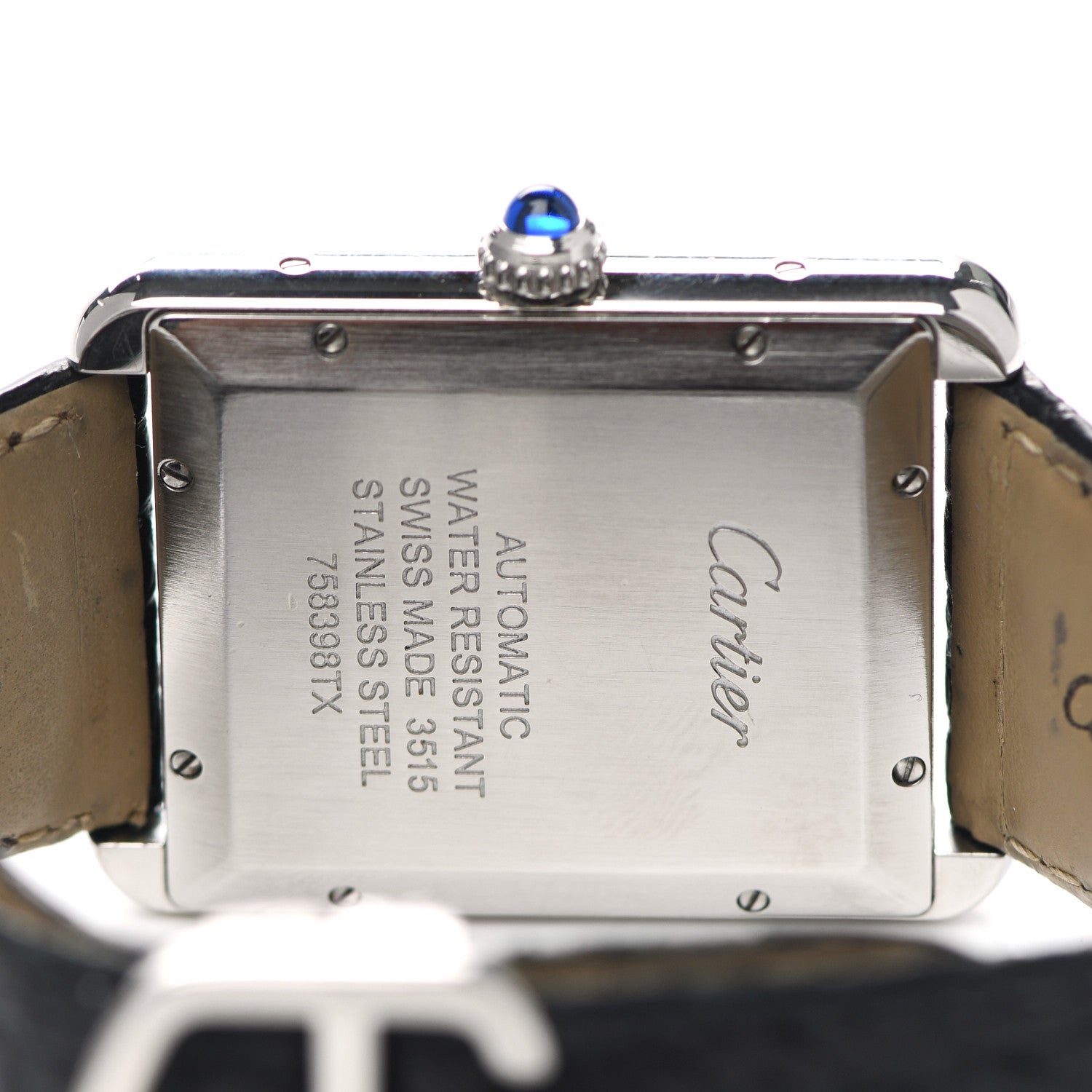 Cartier Stainless Steel Alligator 31mm Tank Solo Automatic Watch 4 of 5
