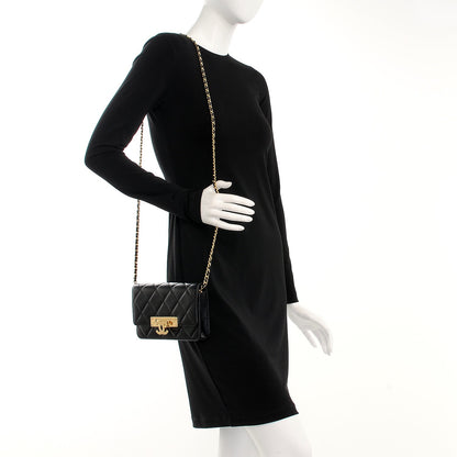 Chanel Lambskin Quilted Golden Class Wallet on Chain WOC Black 2 of 9