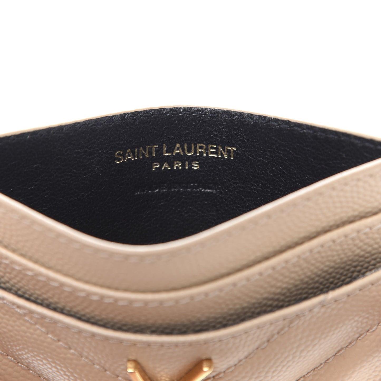 Grain De Poudre Matelasse Chevron Monogram Credit Card Case Nude Powder