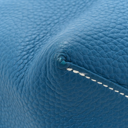 Hermes Taurillon Clemence Double Sens 36 Reversible Tote Bleu Sapphire Izmir 17 of 20