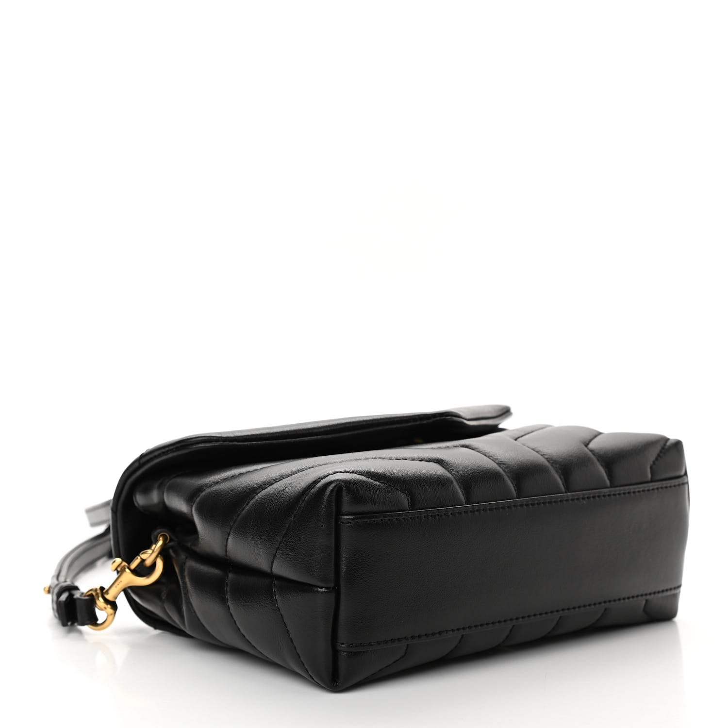 Saint Laurent Calfskin Y Quilted Monogram Toy Loulou Crossbody Bag Black 4 of 9