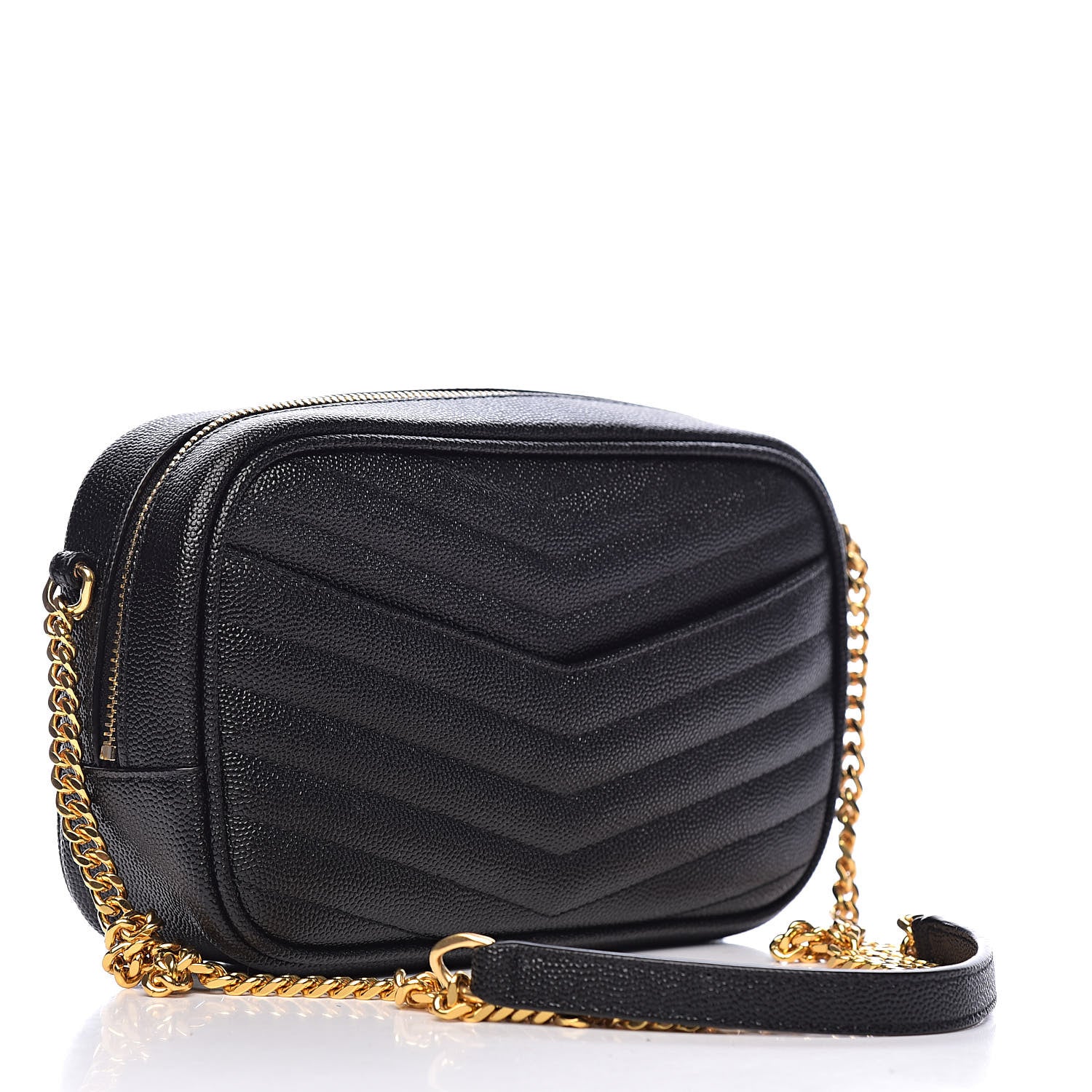 Saint Laurent Grain De Poudre Matelasse Monogram Mini Lou Camera Bag Black 3 of 12
