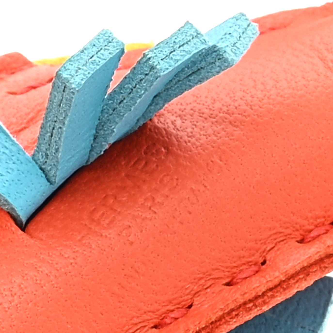 Milo Lambskin Hippo Bag Charm Orange Poppy Lime Bleu Azteque