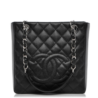 Chanel Caviar Quilted Petit Shopping Tote PST Black 1 of 7
