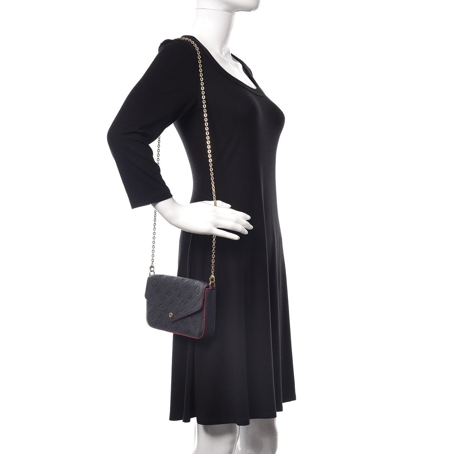 Empreinte Pochette Felicie Chain Wallet Marine Rouge