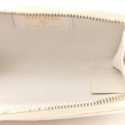 Chanel Caviar Quilted Zipped Key Holder Case White 5 of 9