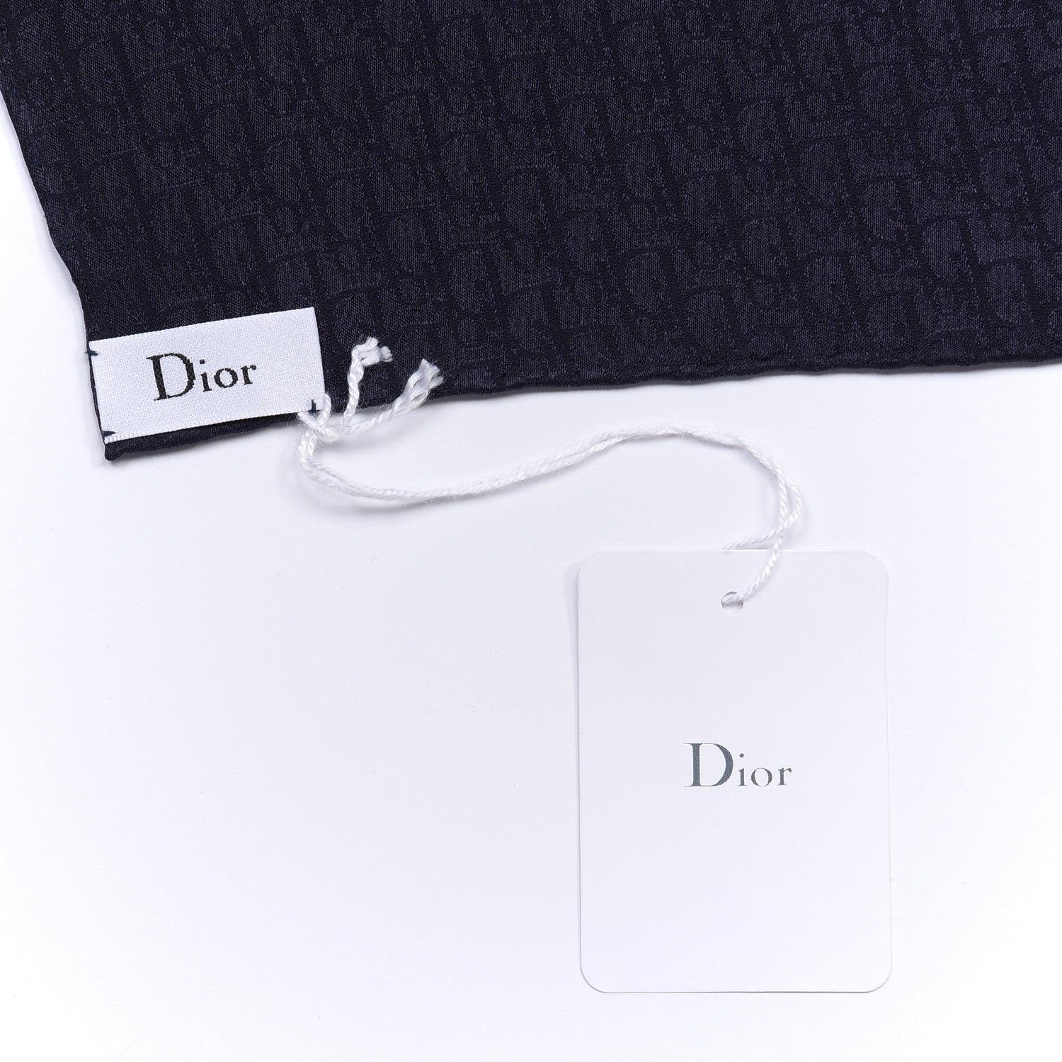 Christian Dior Silk Monogram Shawl Navy 5 of 5