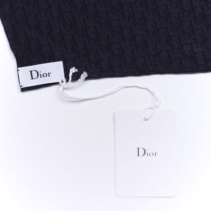 Christian Dior Silk Monogram Shawl Navy 5 of 5