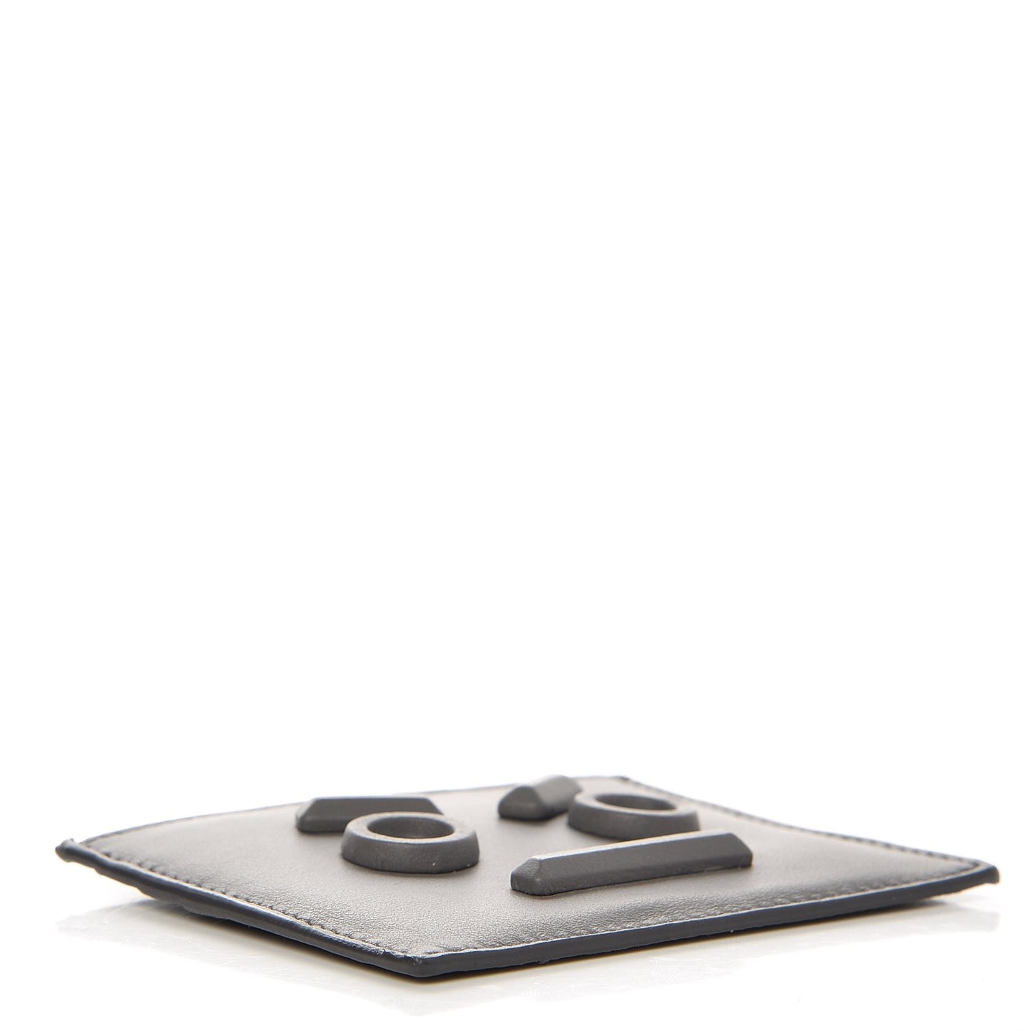 Vitello Century Face No Words Monochrome Card Holder Acciaio