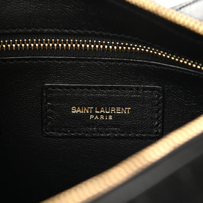 Saint Laurent Suede All-Over Monogram Crossbody Black 6 of 10