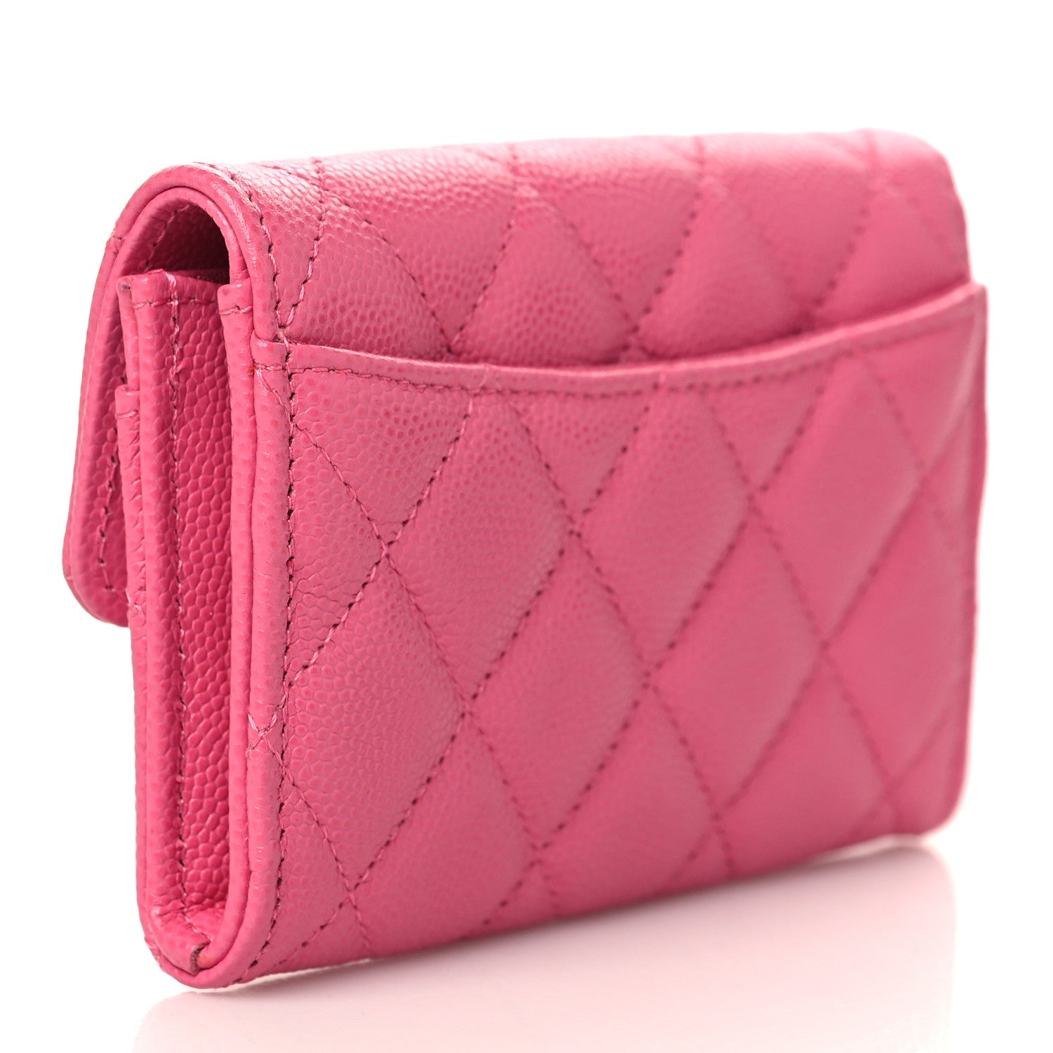 Chanel Caviar Quilted Flap Card Holder Wallet Pink 3 of 8