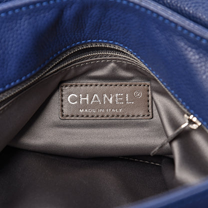 Chanel Glazed Caviar Flap Hobo Dark Blue 7 of 12