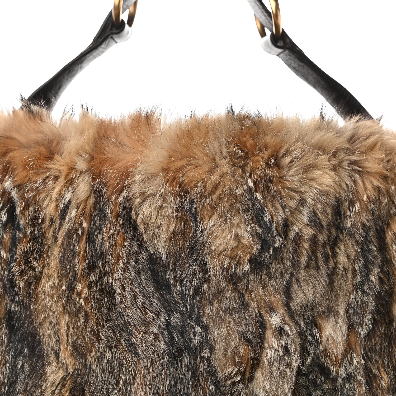 Gucci Raccoon Fur Large Horsebit Chain Hobo Brown 7 of 12