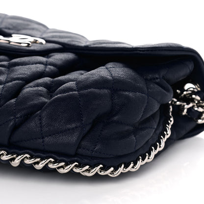 Chanel Washed Lambskin Quilted Mini Chain Around Flap Navy 9 of 9