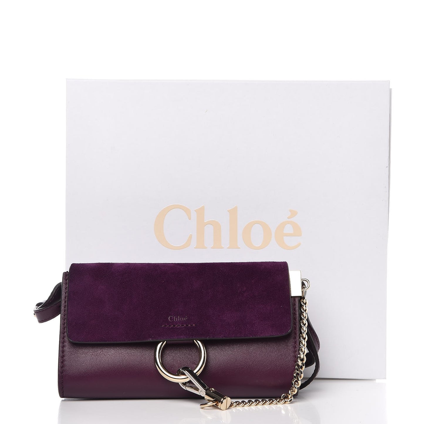 Suede Calfskin Mini Faye Shoulder Bag Intense Violine