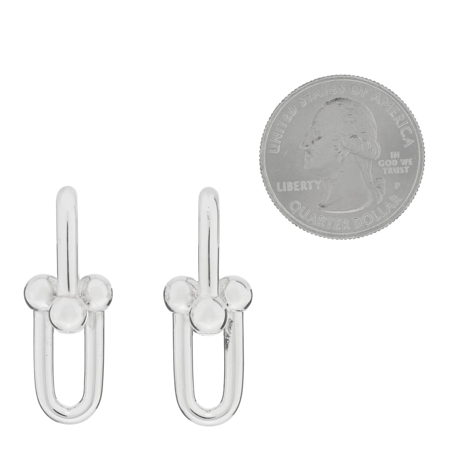 Tiffany Sterling Silver Large HardWear Link Earrings 2 of 5