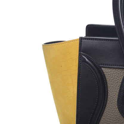 Celine Drummed Calfskin Suede Tri-color Micro Luggage Amber 11 of 17