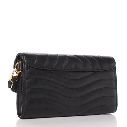 Louis Vuitton Calfskin Love Lock New Wave Long Wallet Black 2 of 9