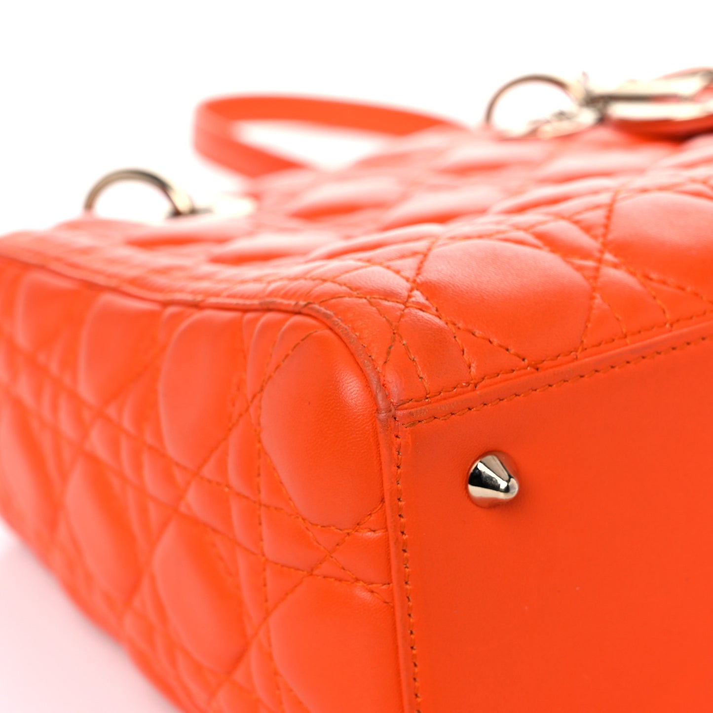 Lambskin Cannage Medium Lady Dior Orange