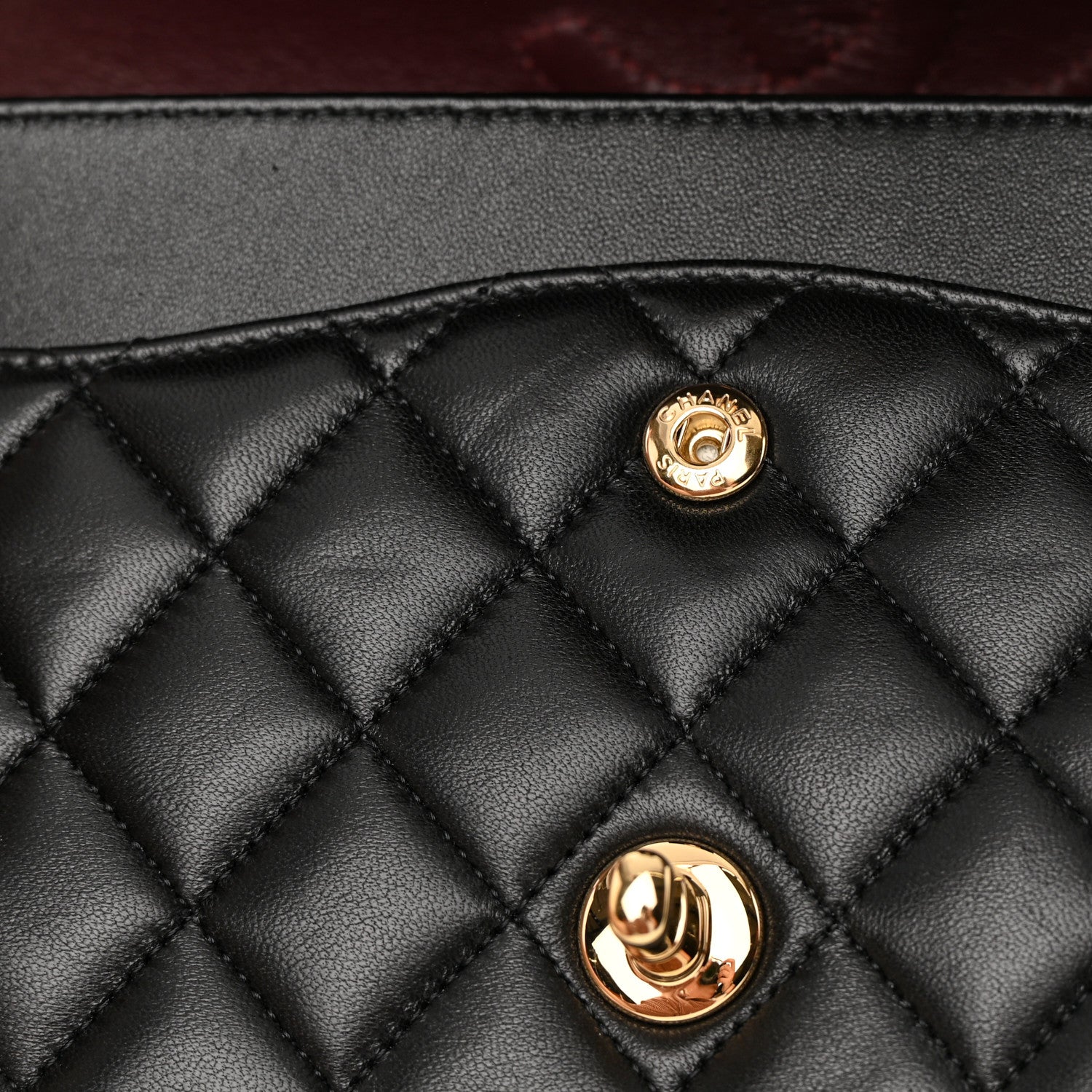 Chanel Lambskin Quilted Medium Double Flap Black 13 of 14