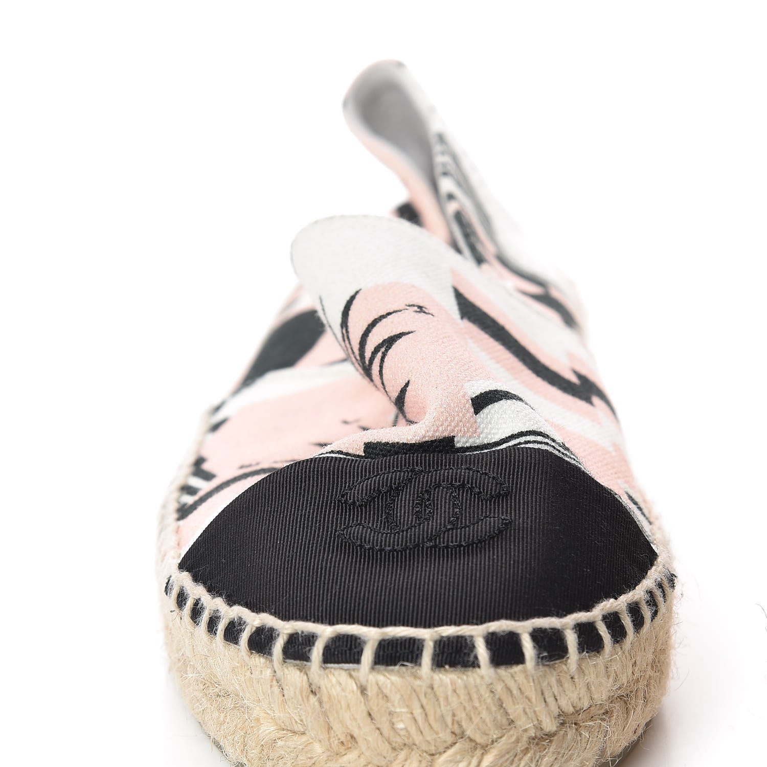 Chanel Fabric CC Espadrilles 38 Pink White Black 10 of 11