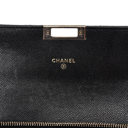 Chanel Caviar Quilted Large Golden Class Gusset Flap Wallet Black 6 of 9
