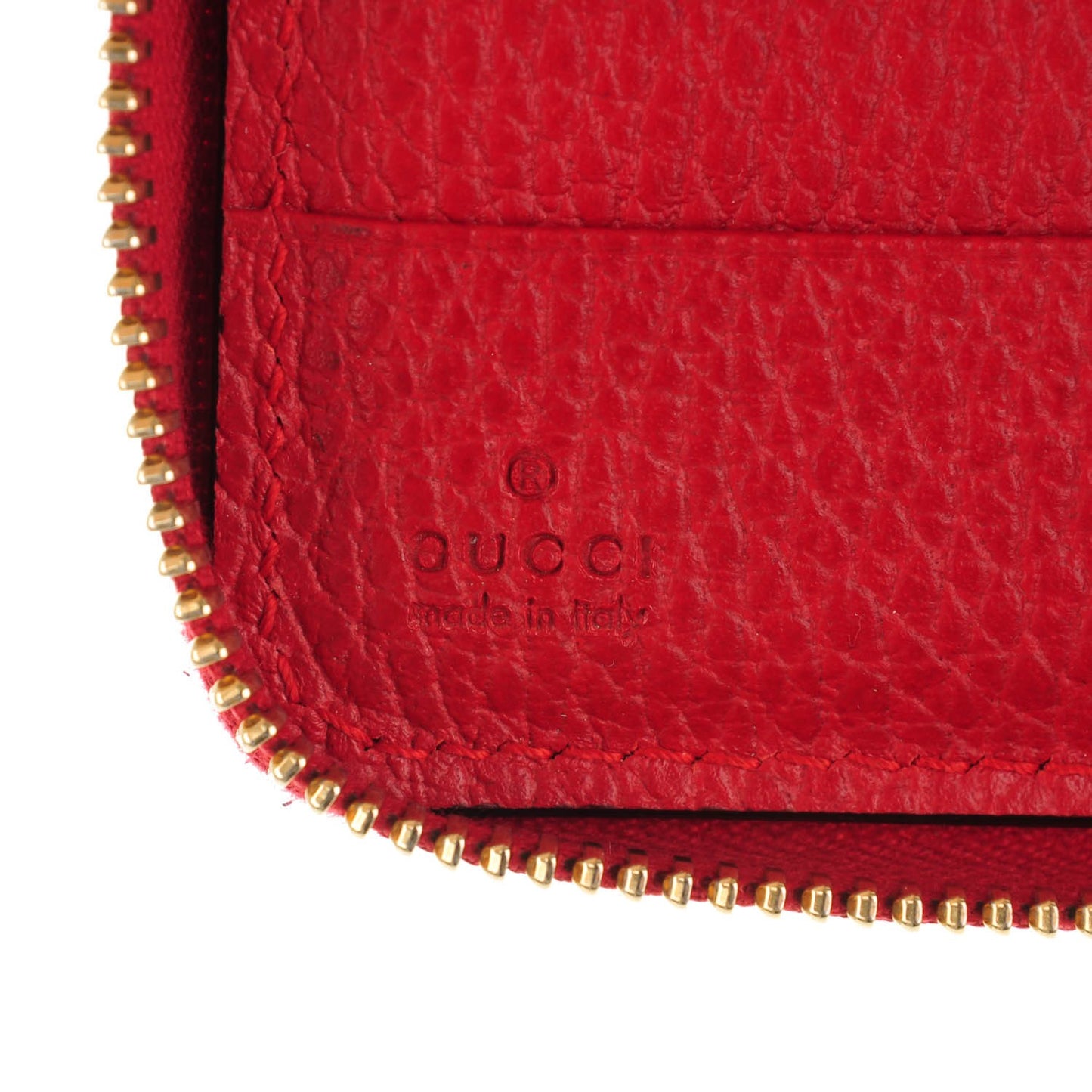 Dollar Calfskin Medium Swing Zip Around Wallet Red