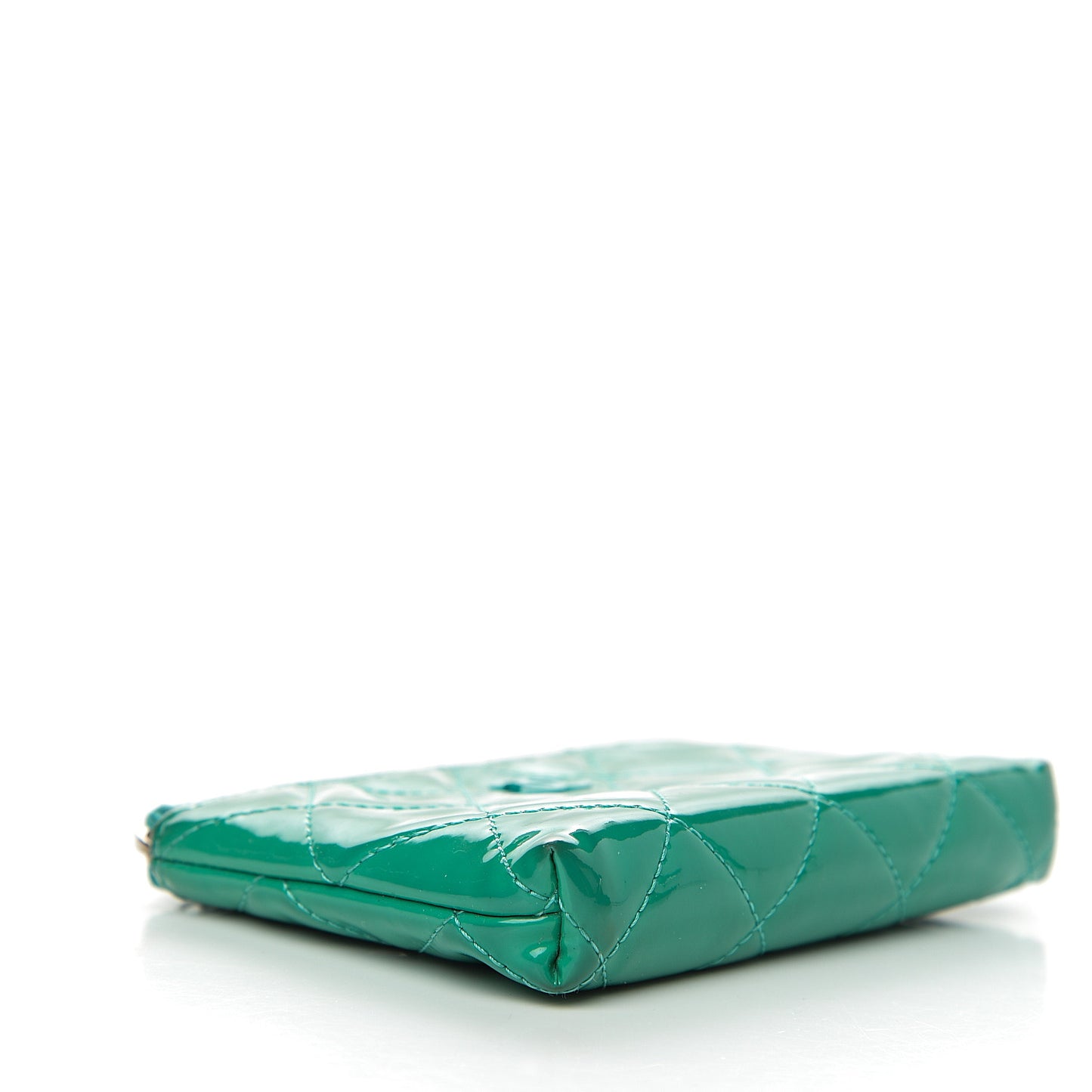 Patent Quilted Key Holder Case Green