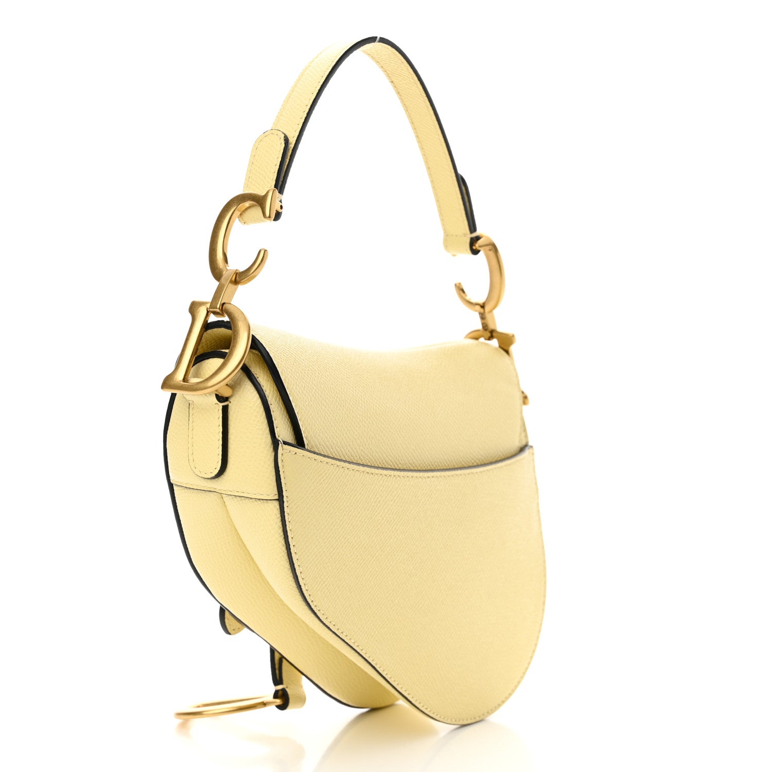 Christian Dior Grained Calfskin Mini Saddle Bag Yellow 3 of 11