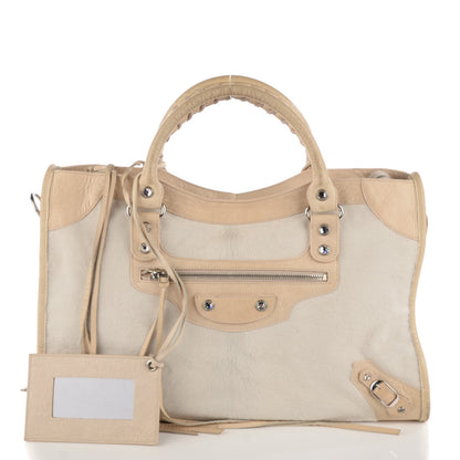 Balenciaga Pony Hair Swarovski Crystal City Bianco 2 of 14