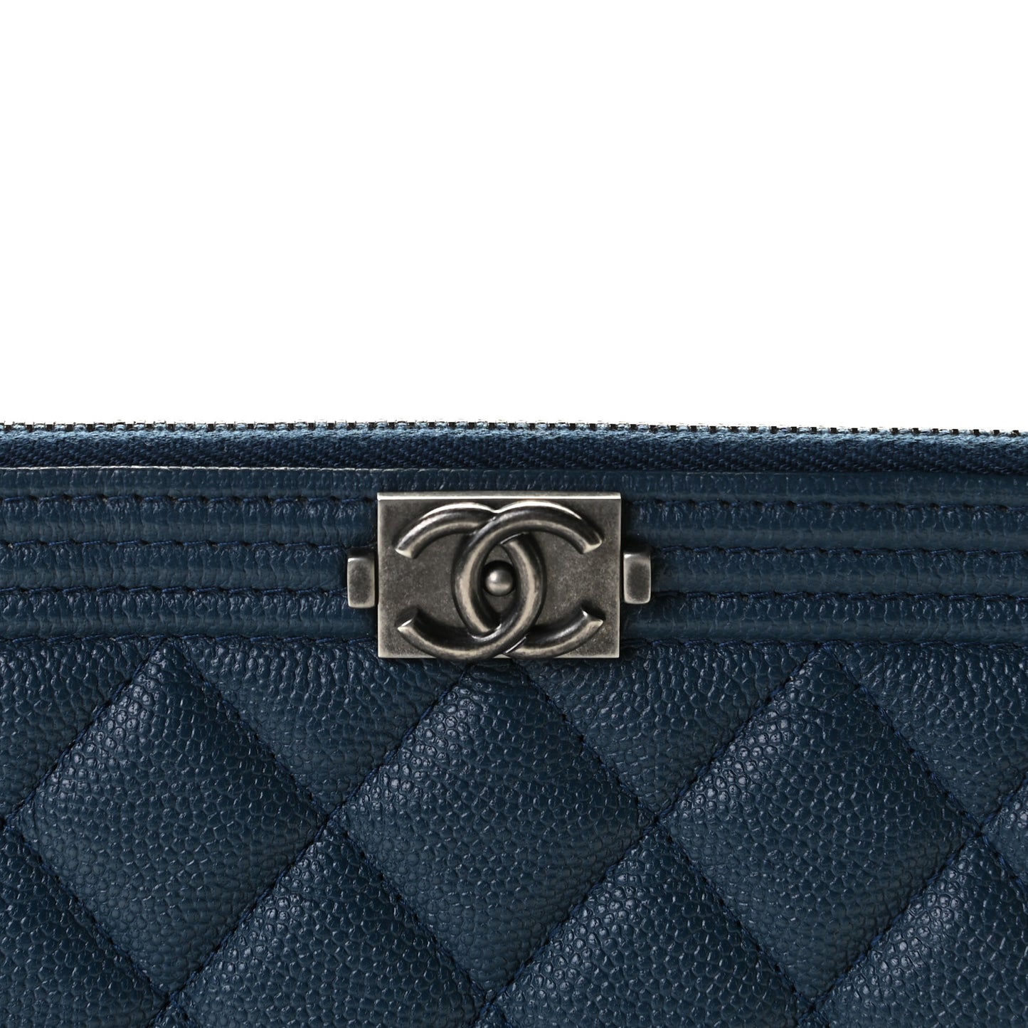 Caviar Quilted Medium Boy Cosmetic Case Navy