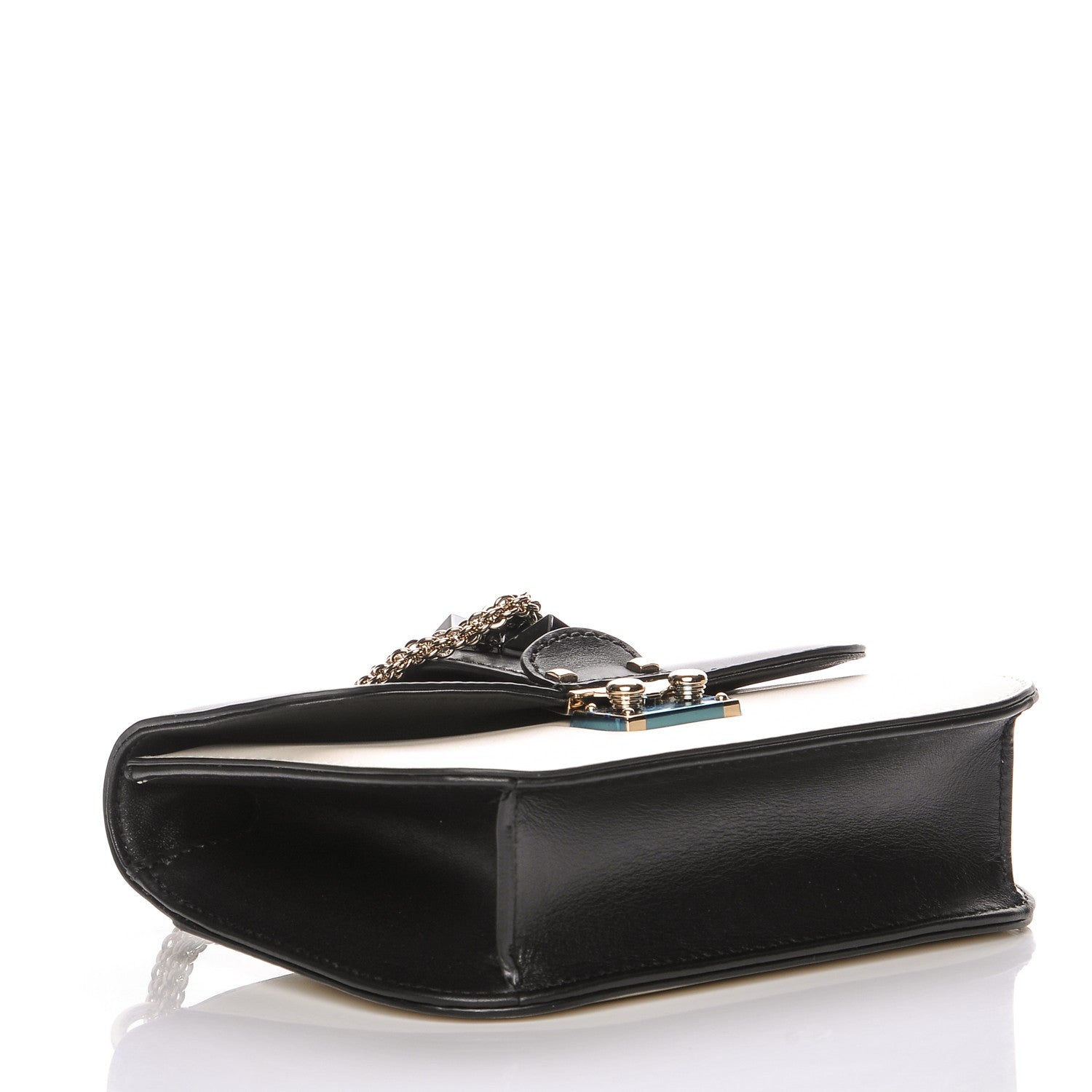 Valentino Garavani Vitello Small Glam Lock Rockstud Flap Black Light Ivory 4 of 7