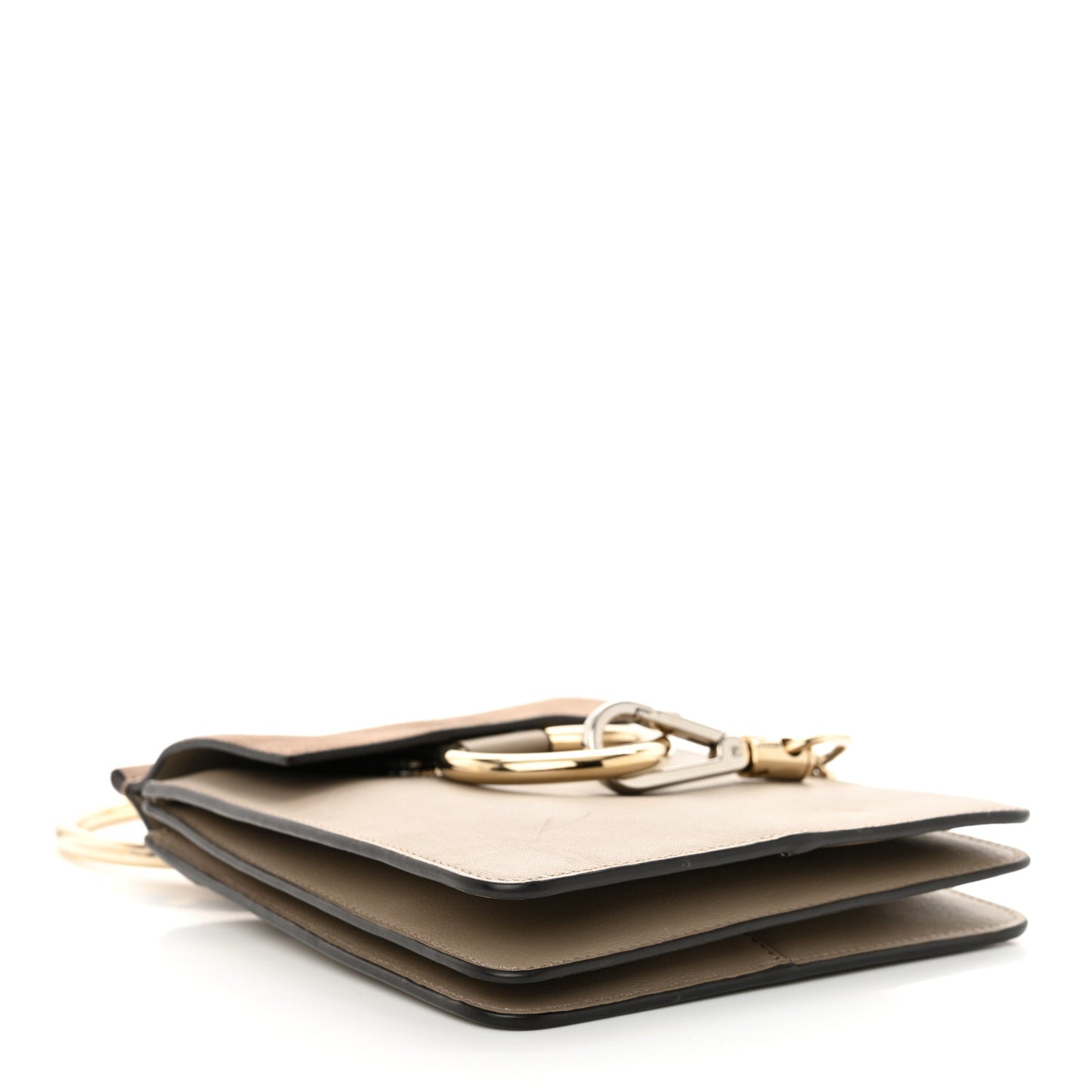 Suede Calfskin Mini Faye Bracelet Bag Motty Grey