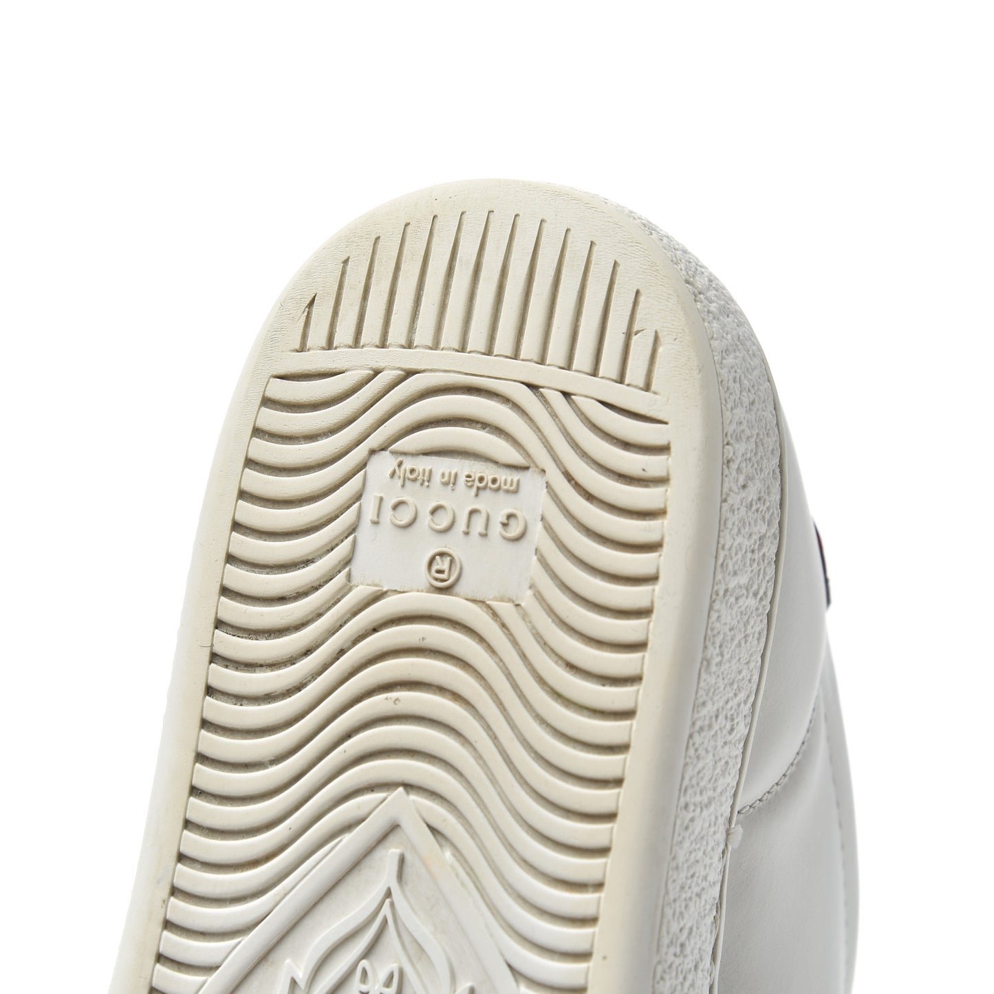 Calfskin Web Bee Embroidered Womens Ace Sneakers 38 White Green