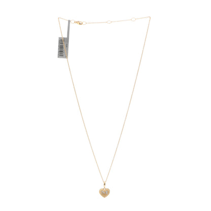 David Yurman 18K Yellow Gold Diamond Heart Initial M Charm Necklace 3 of 4