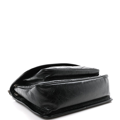 Saint Laurent Crinkled Calfskin Matelasse Monogram Medium Niki Chain Satchel Black 4 of 9