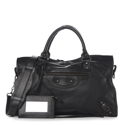 Balenciaga Agneau Lizard Embossed Classic Hardware City Black 1 of 14